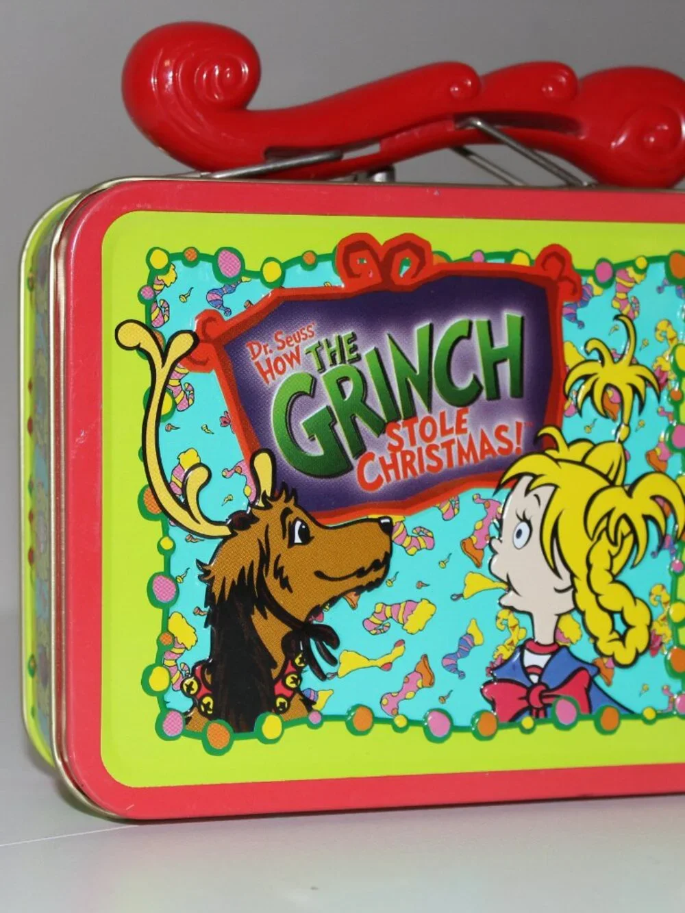 Vintage Dr. Suess How The Grinch Stole Christmas Mini Metal Tin Lunchbox 2000 5